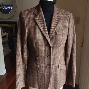 Chaps Ralph Lauren Brown Plaid Women's Blazer